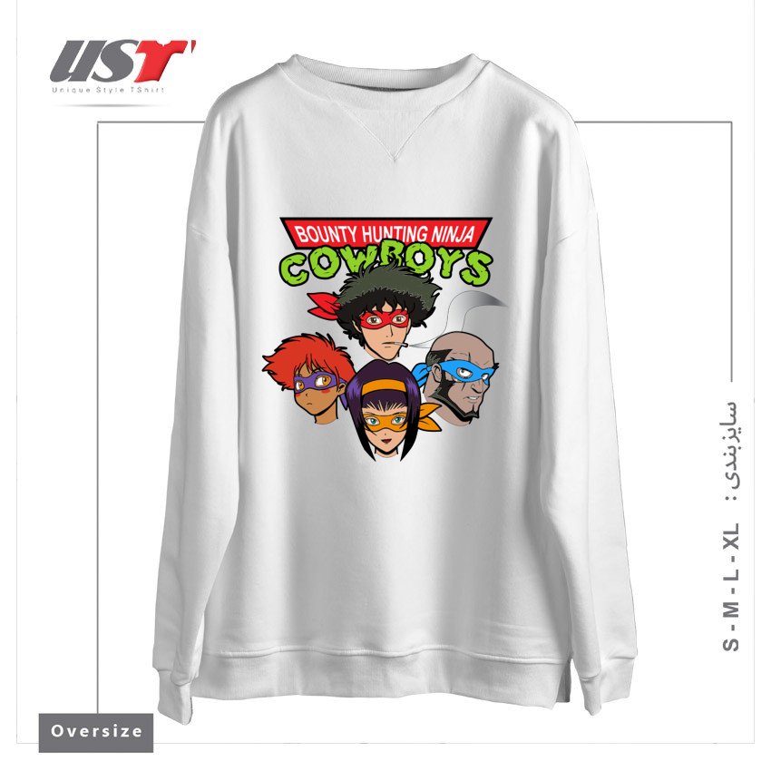 سوییشرت اورسایز طرح Bounty Hunting Ninja Cowboys