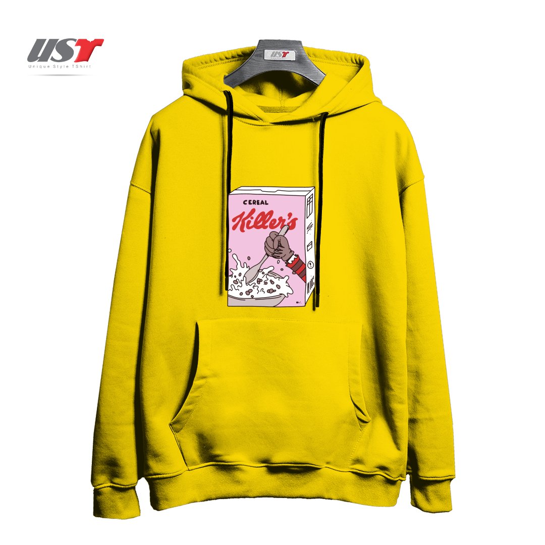 طرح cereal killers هودی اورسایزرنگ زرد