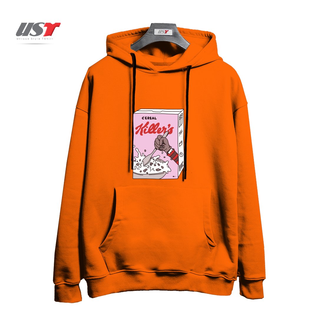 طرح cereal killers هودی اورسایزرنگ نارنجی