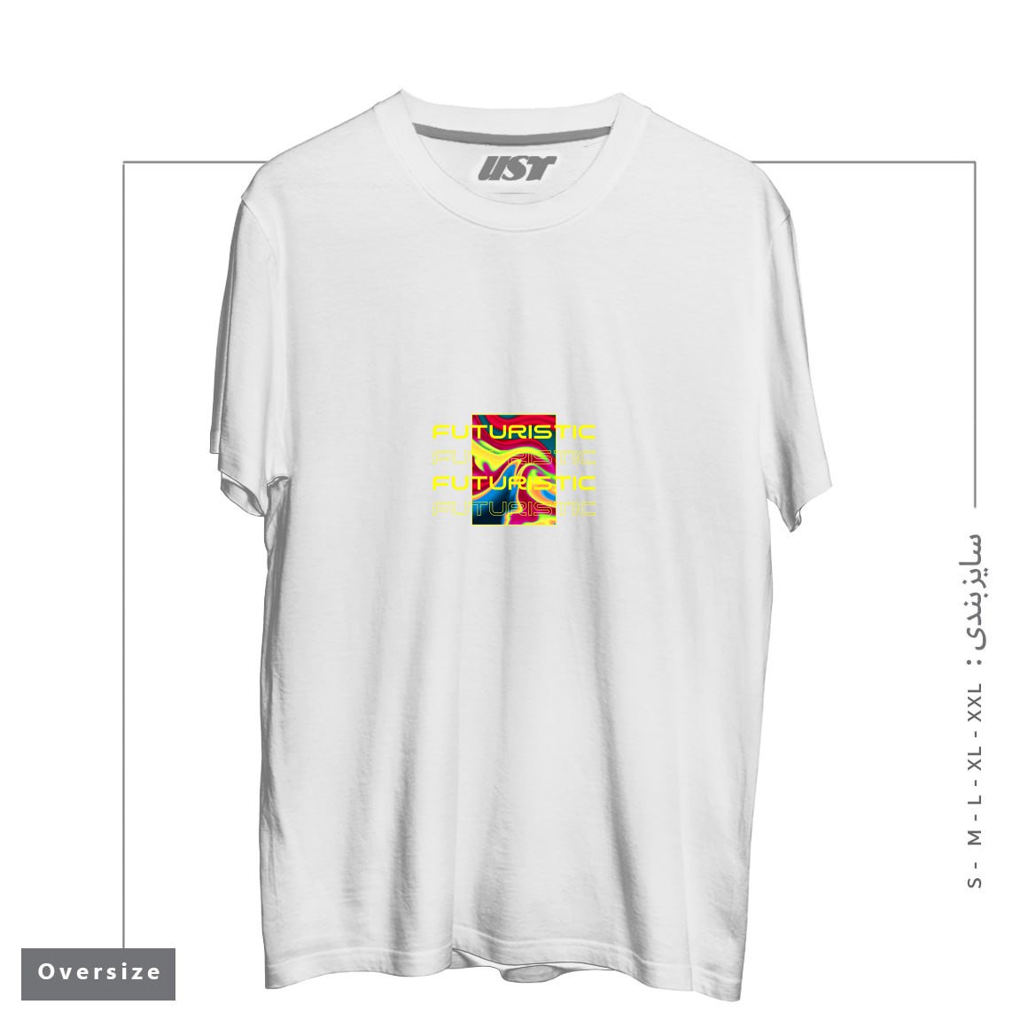 طرح typography 4 تیشرت اورسایزرنگ سفید