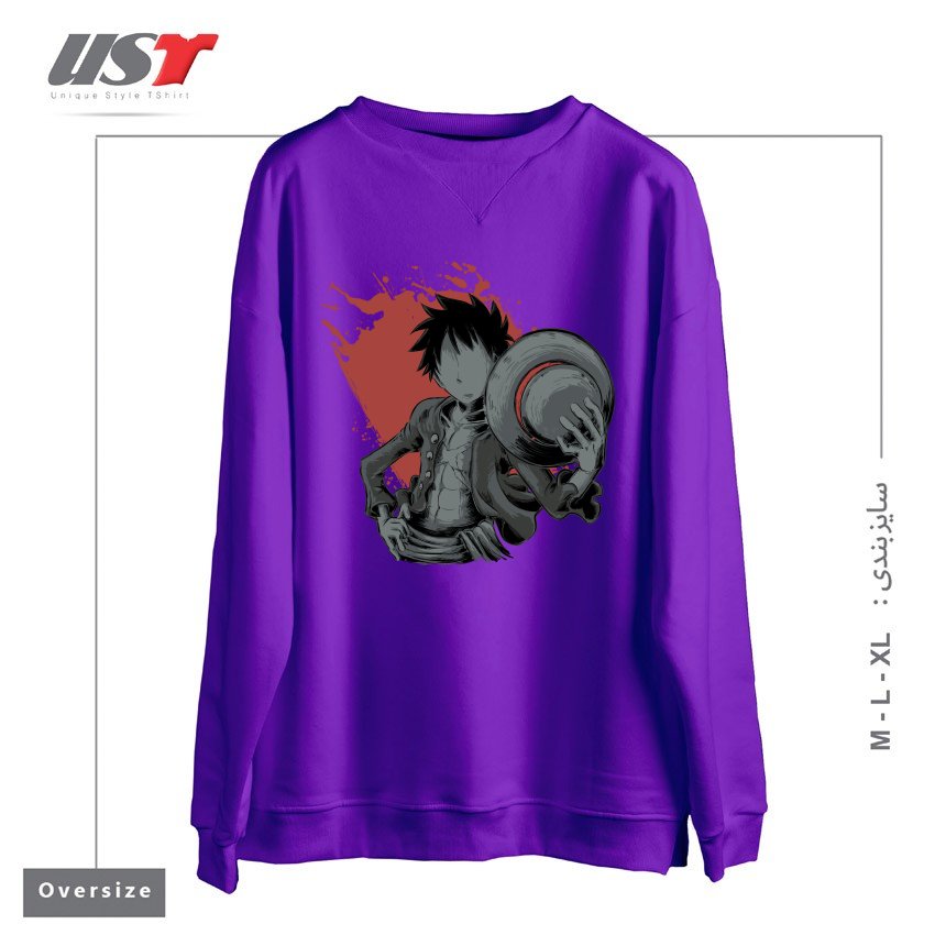 سوییشرت اورسایز طرح Dark Luffy