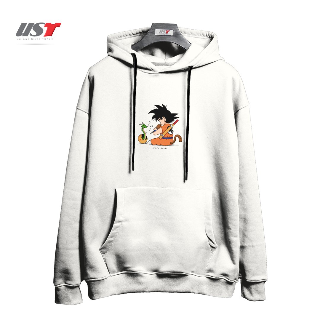 طرح Dragon Charmer هودی اورسایزرنگ سفید