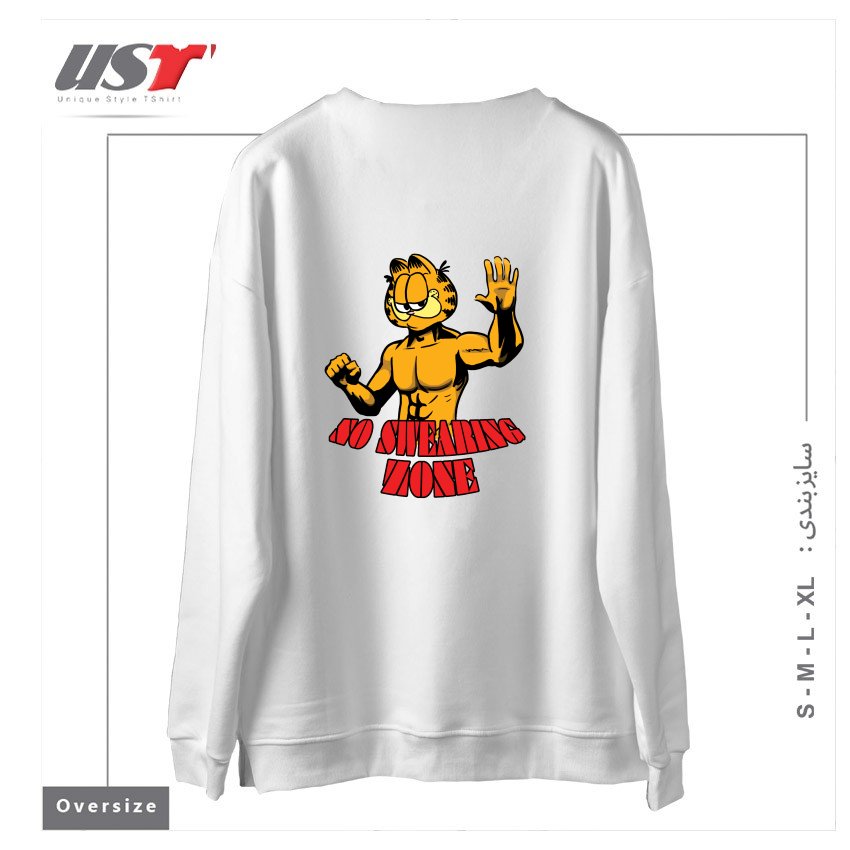 طرح garfild سوییشرت اورسایزرنگ سفید