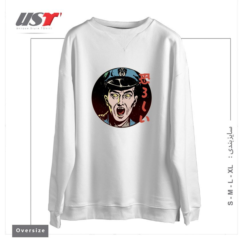 سوییشرت اورسایز طرح Ghastly - Japanese Retro Horror