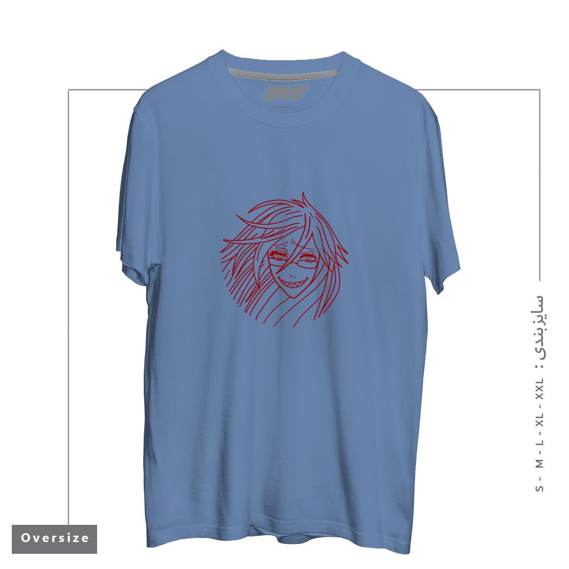 طرح Facepalm Peace Sign Aeni Girl تیشرت اورسایزرنگ آبی نفتی