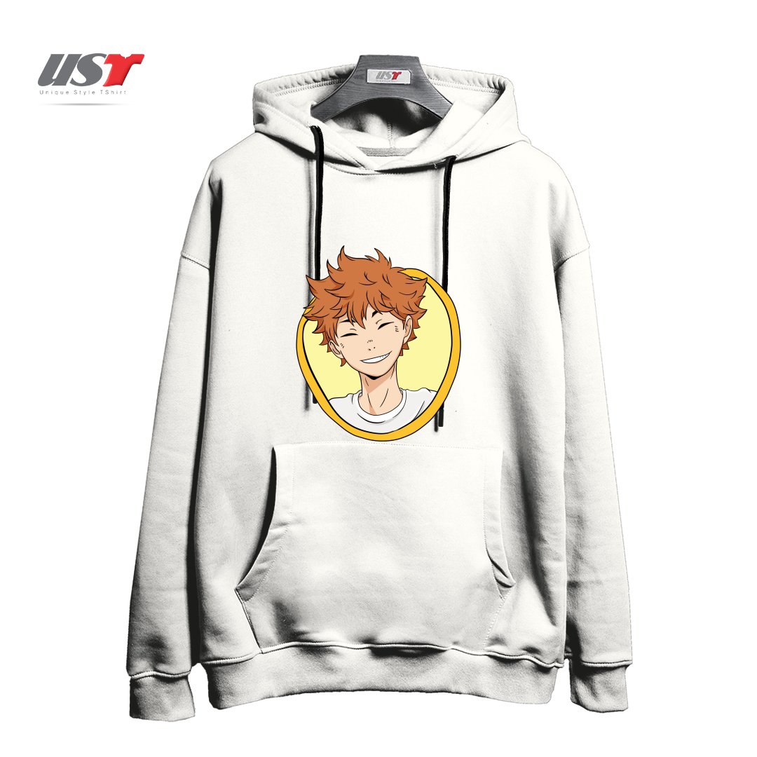 طرح HINATA'S CUTE SMILE هودی اورسایزرنگ سفید