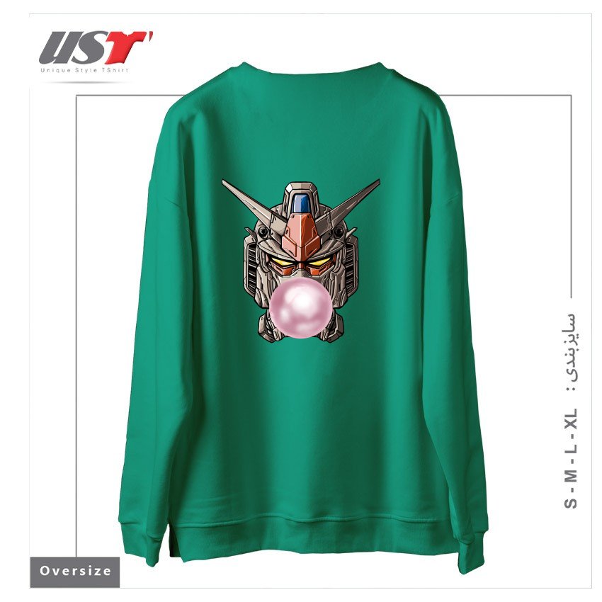 طرح GUMDAN سوییشرت اورسایزرنگ سبز سدری