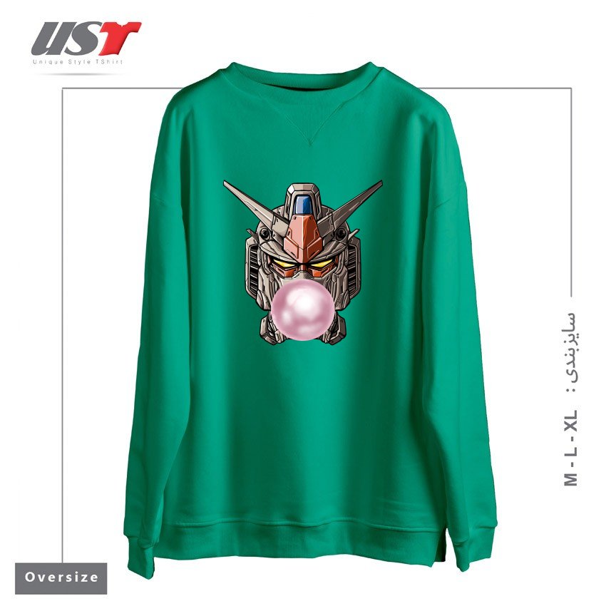 طرح GUMDAN سوییشرت اورسایزرنگ سبز سدری