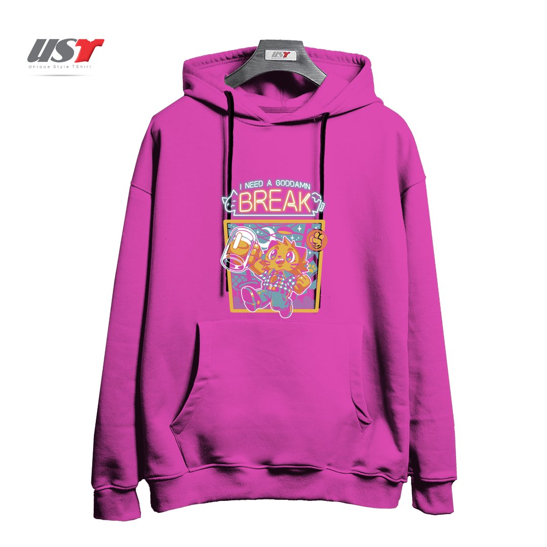 هودی اورسایز طرح I NEED A BREAK