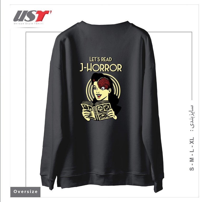 طرح J-Horror سوییشرت اورسایزرنگ دودی