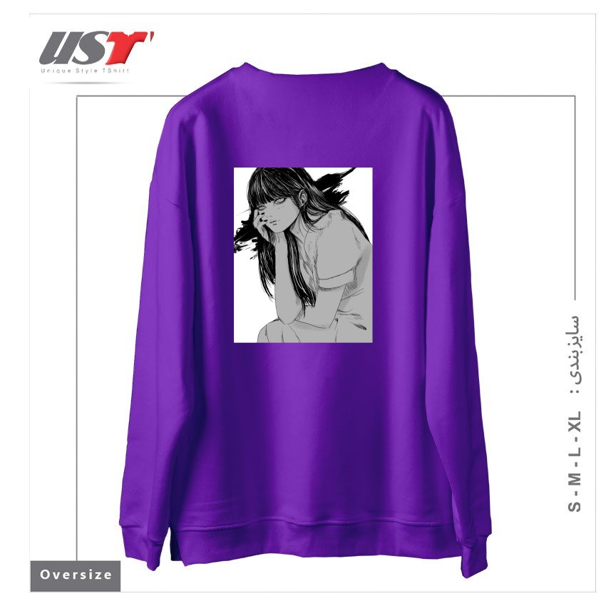 طرح Kanashimi سوییشرت اورسایزرنگ بنفش