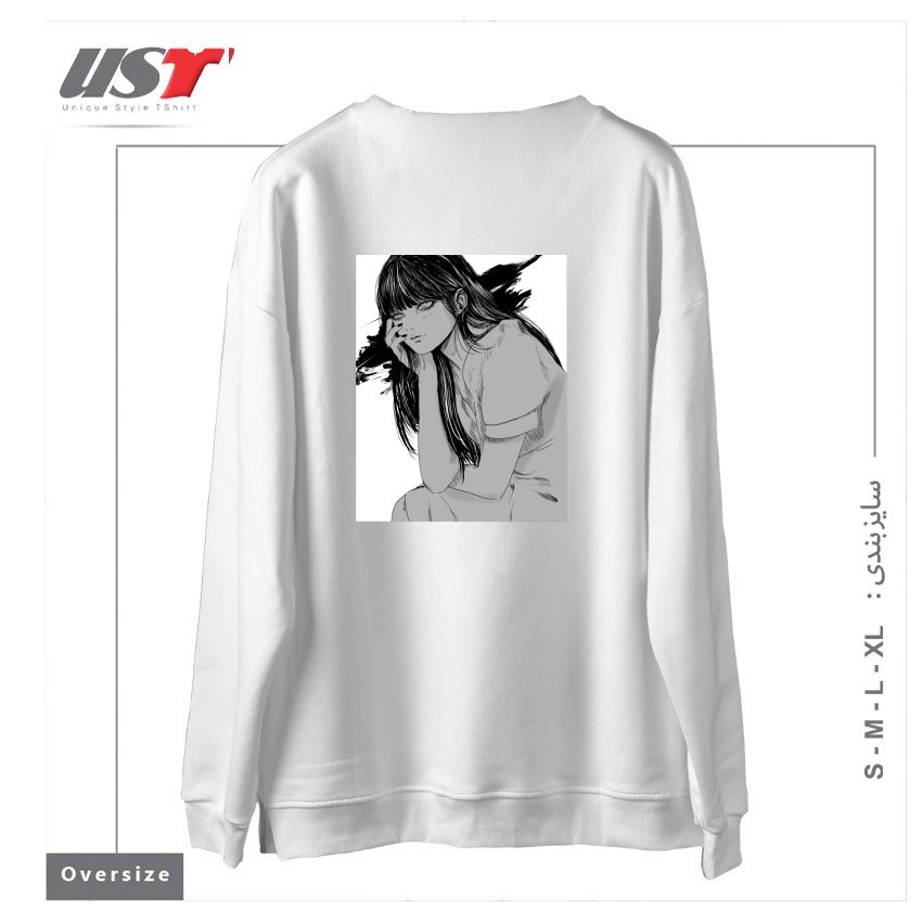 طرح Kanashimi سوییشرت اورسایزرنگ سفید