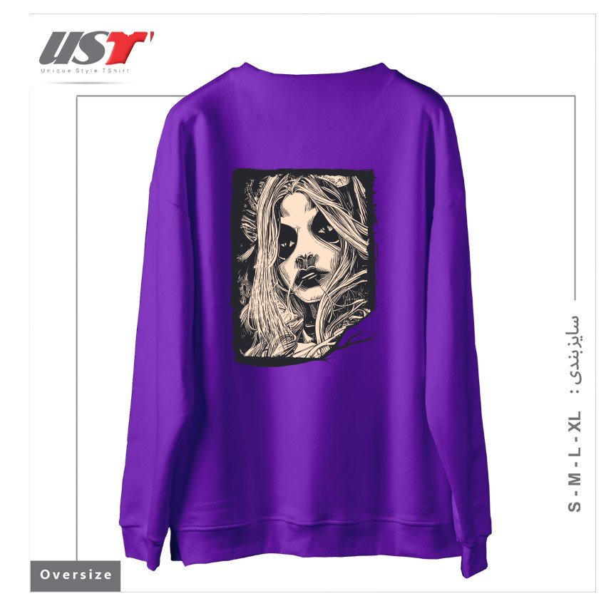 طرح Witch Masks سوییشرت اورسایزرنگ بنفش