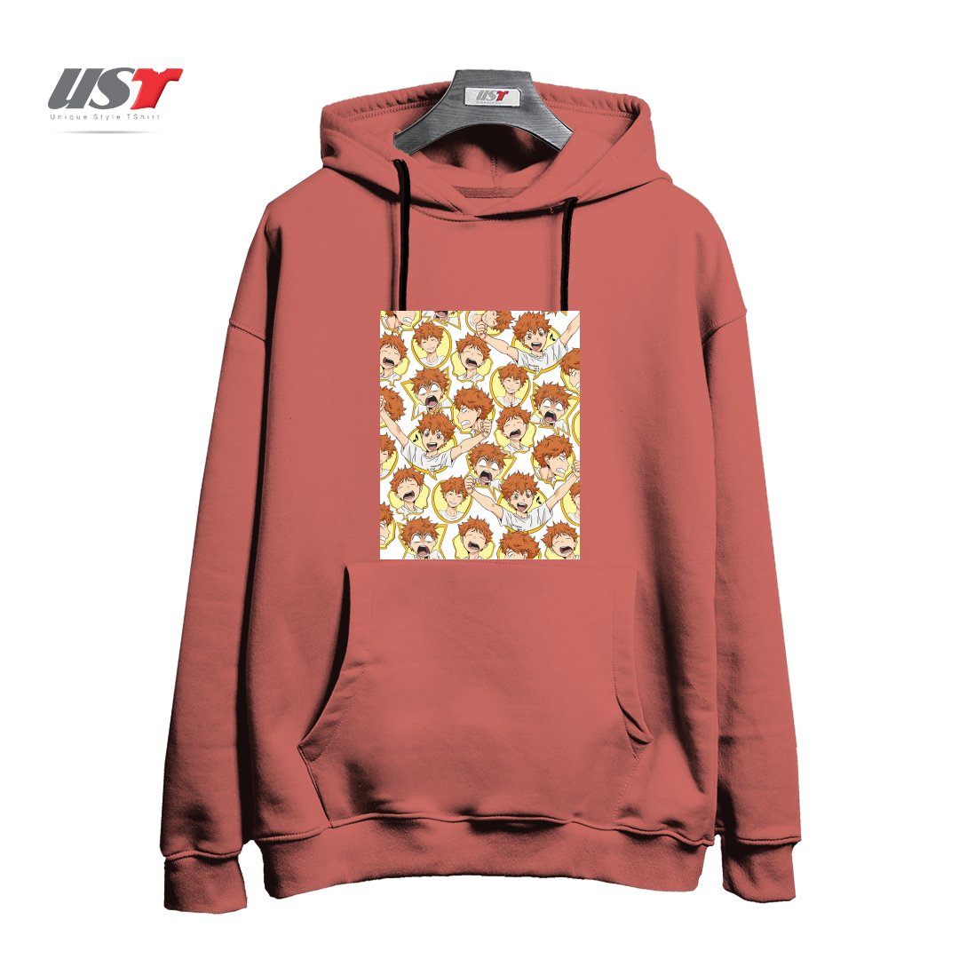 طرح HINATA'S RANGE OF EMOTIONS هودی اورسایزرنگ آجری