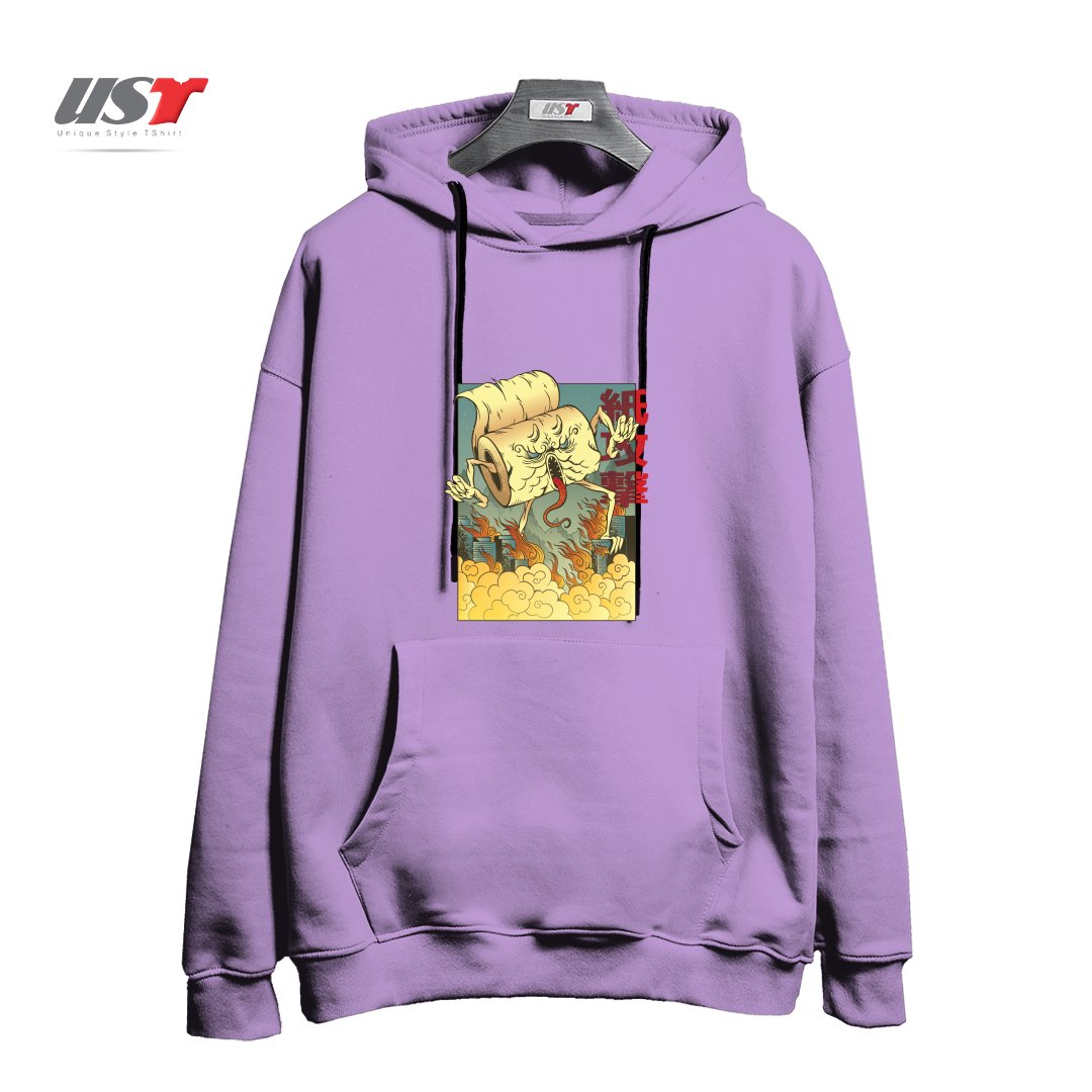 طرح Toilet Paper Monster هودی اورسایزرنگ یاسی