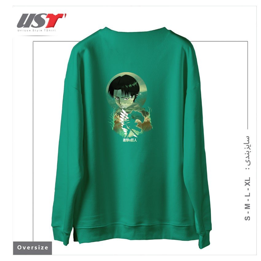 طرح titan 2 سوییشرت اورسایزرنگ سبز سدری