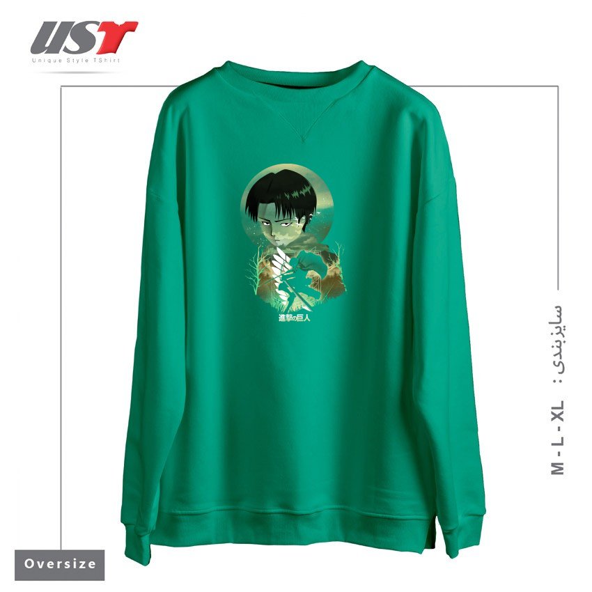 طرح titan 2 سوییشرت اورسایزرنگ سبز سدری