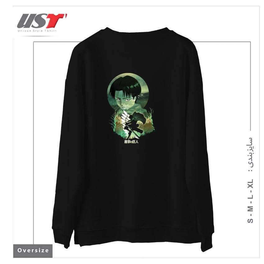 طرح titan 2 سوییشرت اورسایزرنگ مشکی