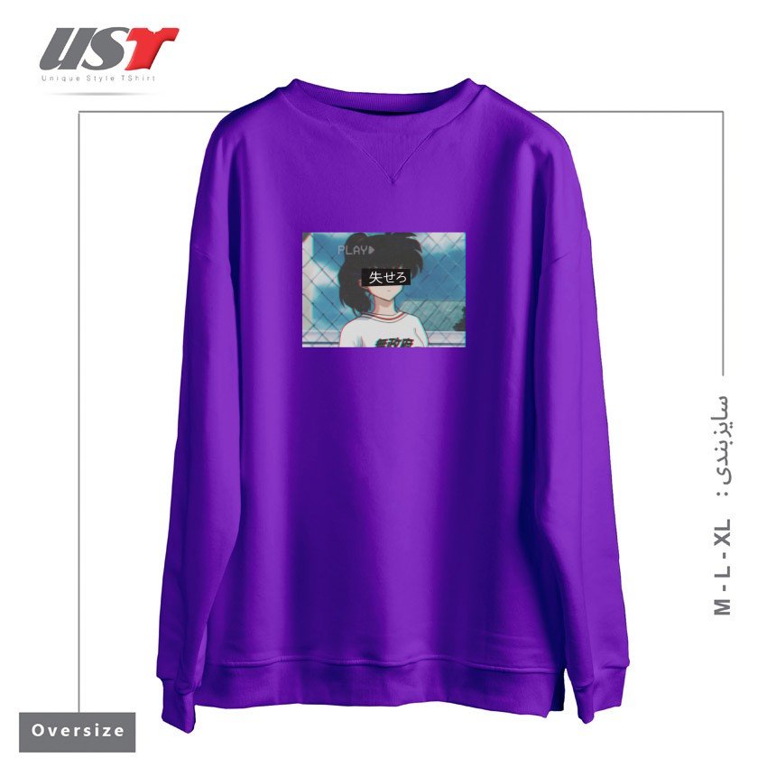 سوییشرت اورسایز طرح Anime Aesthetic