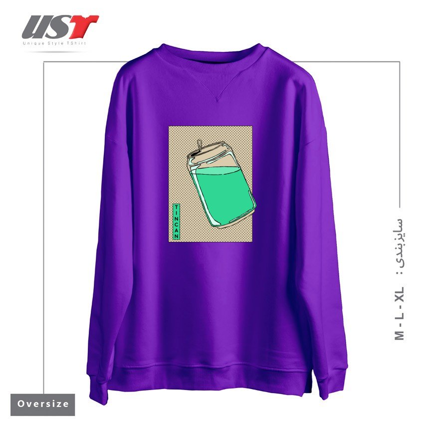 سوییشرت اورسایز طرح Tin Can Green Drink Vintage Poster Artwork