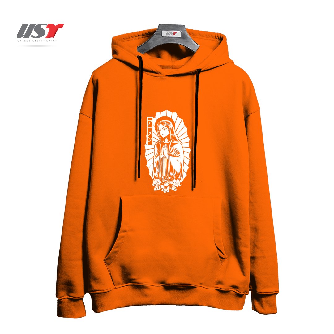 طرح Manga Mary هودی اورسایزرنگ نارنجی