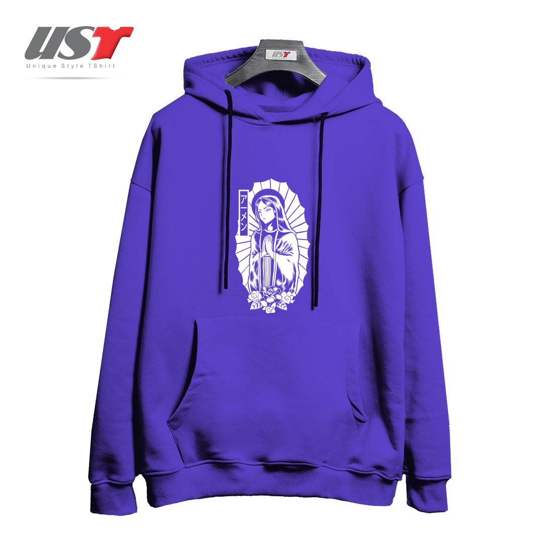 طرح Manga Mary هودی اورسایزرنگ بنفش