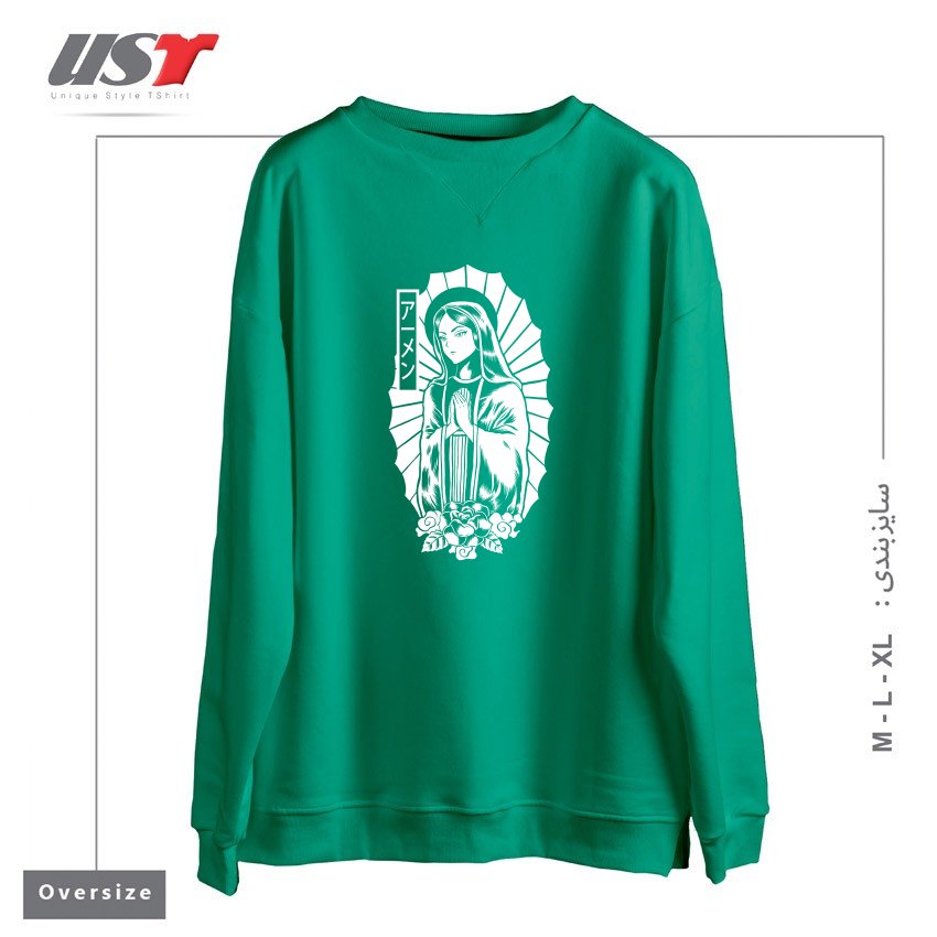 سوییشرت اورسایز طرح Manga Mary
