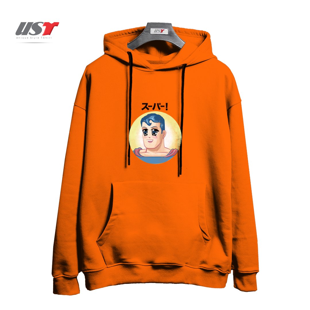 طرح super man هودی اورسایزرنگ نارنجی