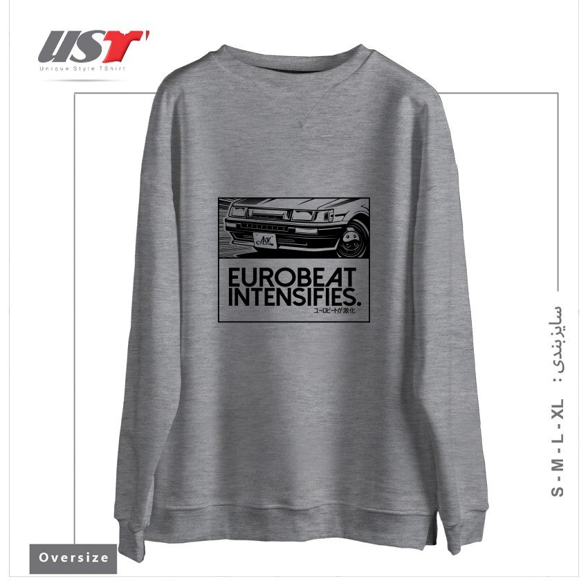 سوییشرت اورسایز طرح Eurobeat Intensifies