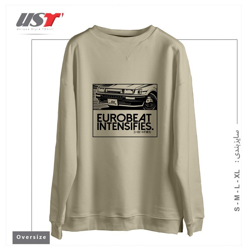سوییشرت اورسایز طرح Eurobeat Intensifies