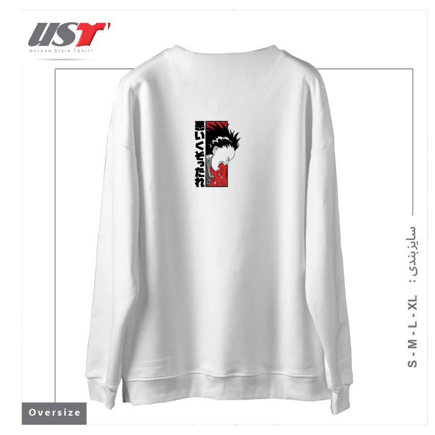 طرح Tetsuo - light1 سوییشرت اورسایزرنگ سفید