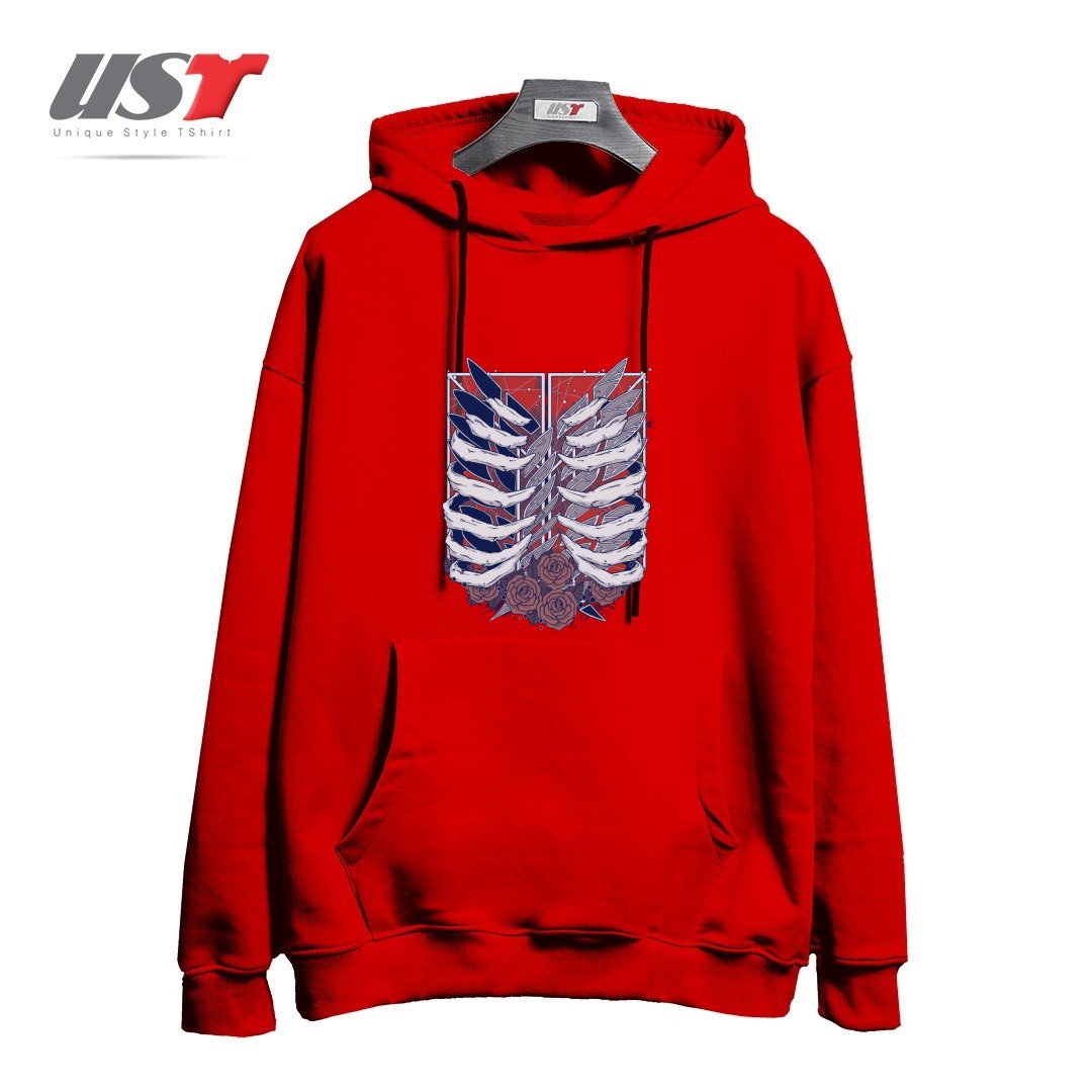 طرح Recon Corps هودی اورسایزرنگ قرمز