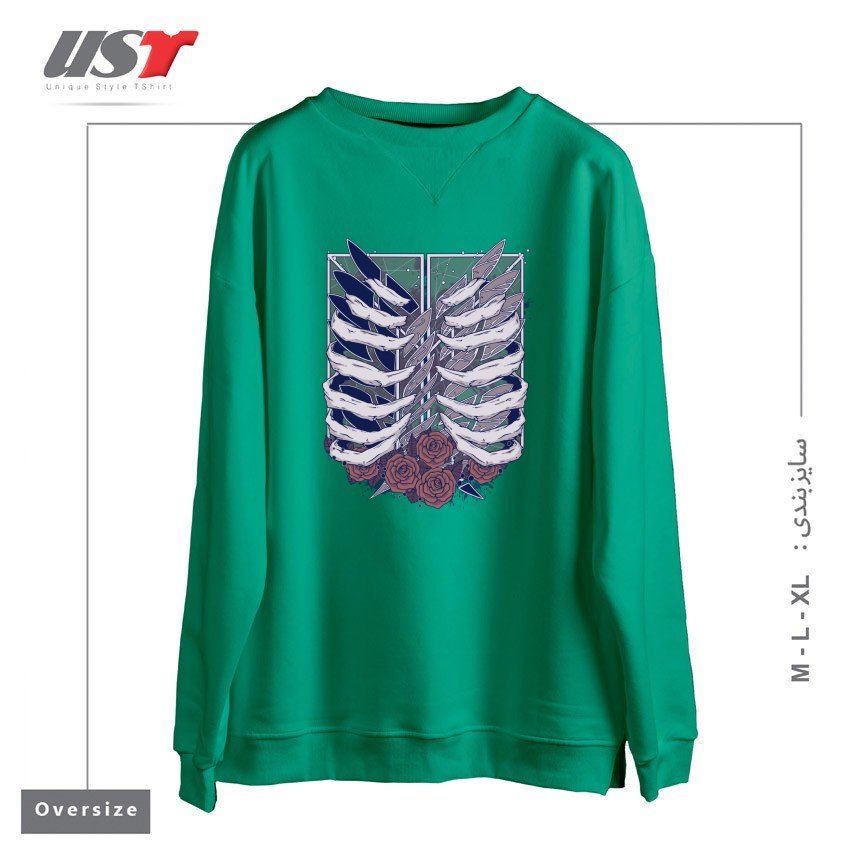 طرح Recon Corps سوییشرت اورسایزرنگ سبز سدری