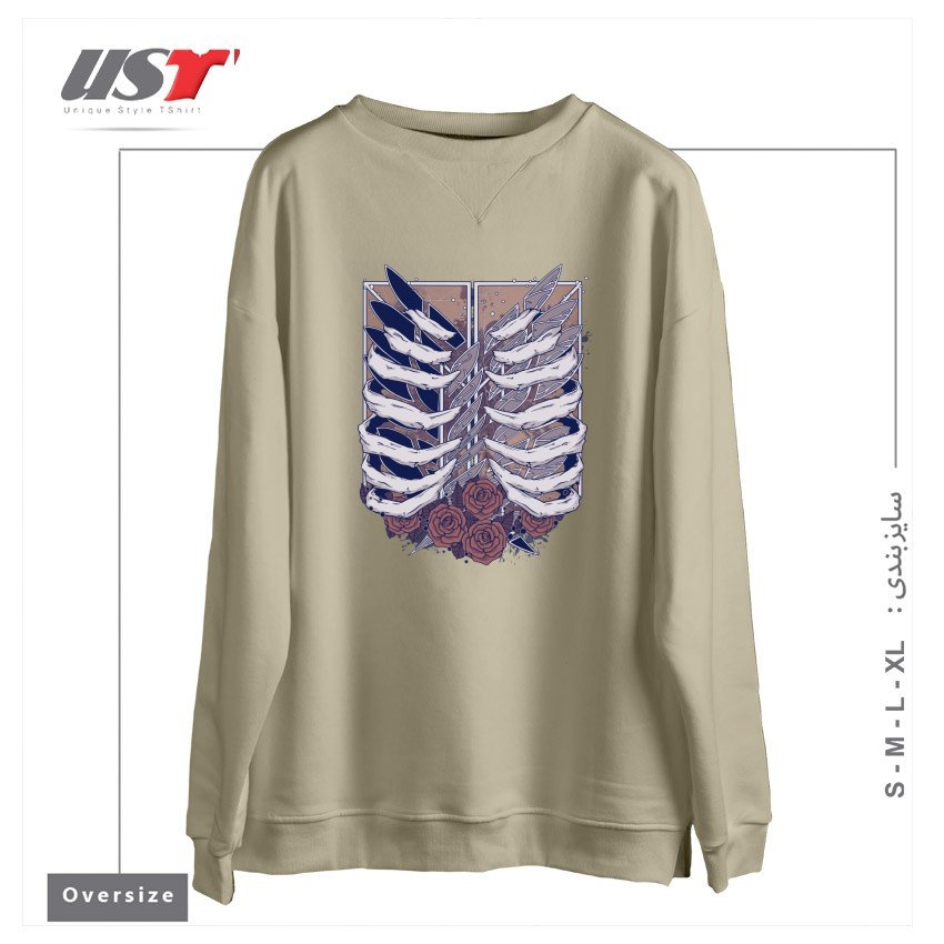 طرح Recon Corps سوییشرت اورسایزرنگ نخودی