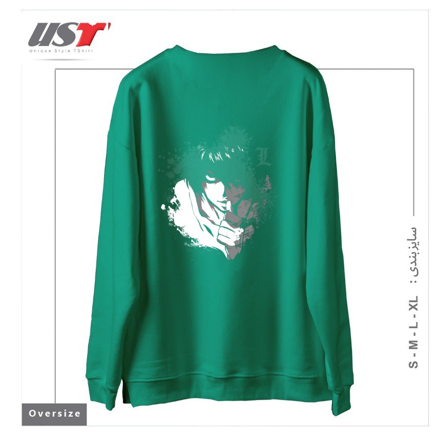 طرح The Detective سوییشرت اورسایزرنگ سبز سدری