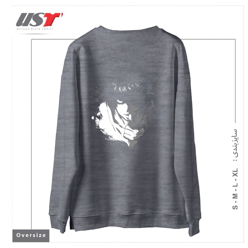 طرح The Detective سوییشرت اورسایزرنگ طوسی ملانژ