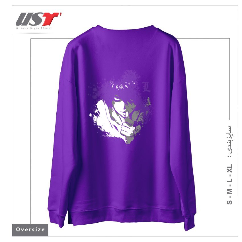 طرح The Detective سوییشرت اورسایزرنگ بنفش