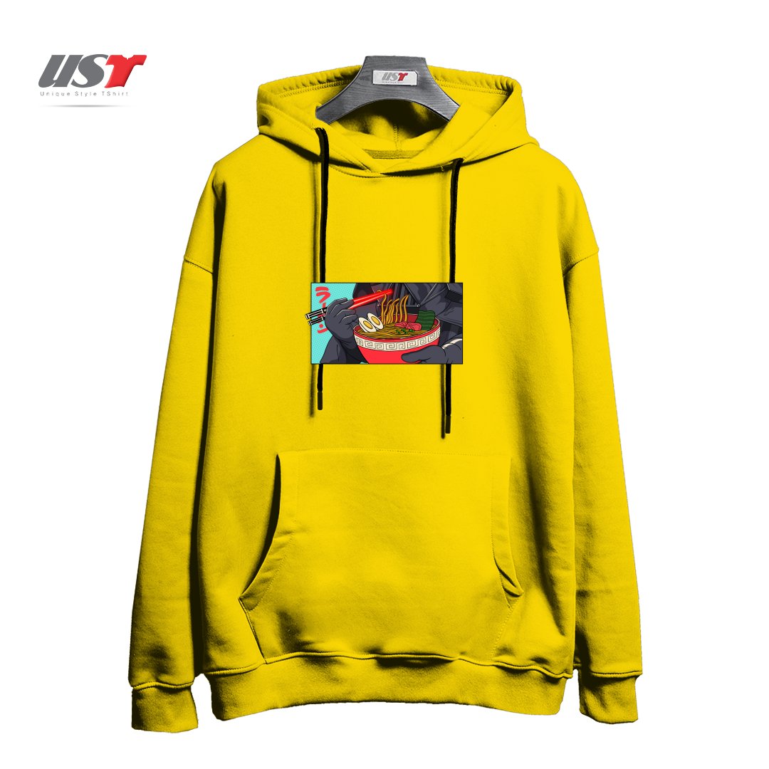طرح DARTH RAMEN EXTRA SPICE هودی اورسایزرنگ زرد