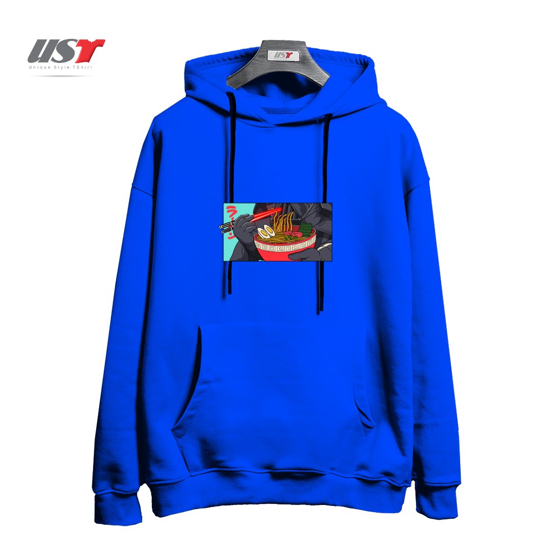 طرح DARTH RAMEN EXTRA SPICE هودی اورسایزرنگ آبی شالی