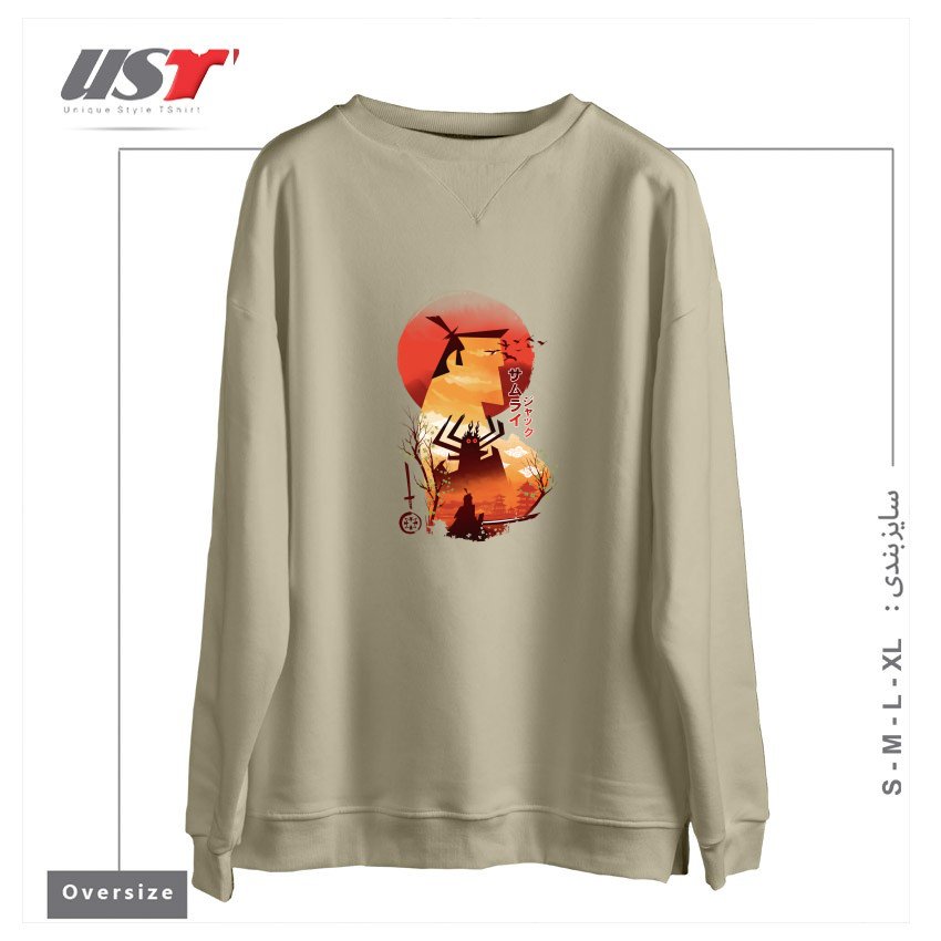 سوییشرت اورسایز طرح Samurai Ukiyo e