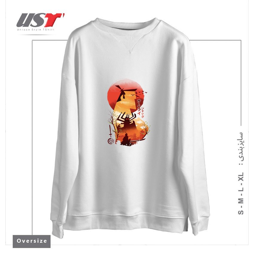 سوییشرت اورسایز طرح Samurai Ukiyo e