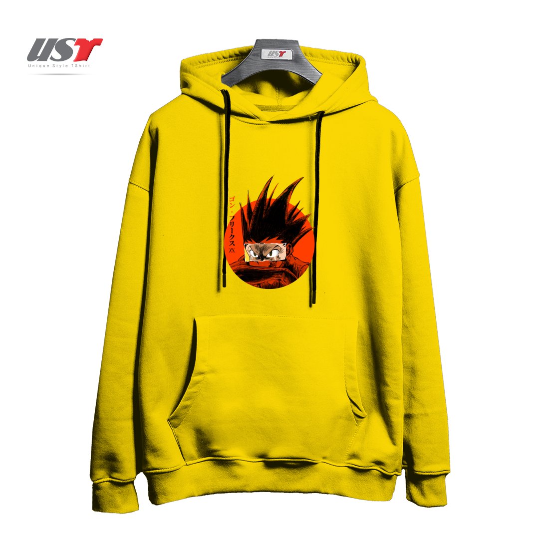 طرح Rage هودی اورسایزرنگ زرد