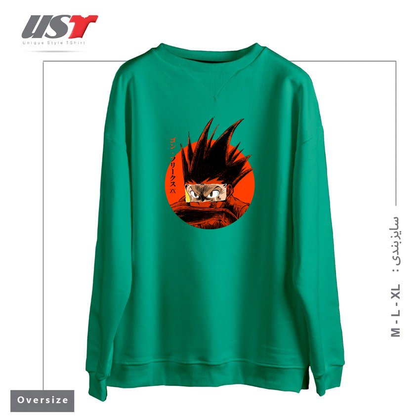 طرح Rage سوییشرت اورسایزرنگ سبز سدری