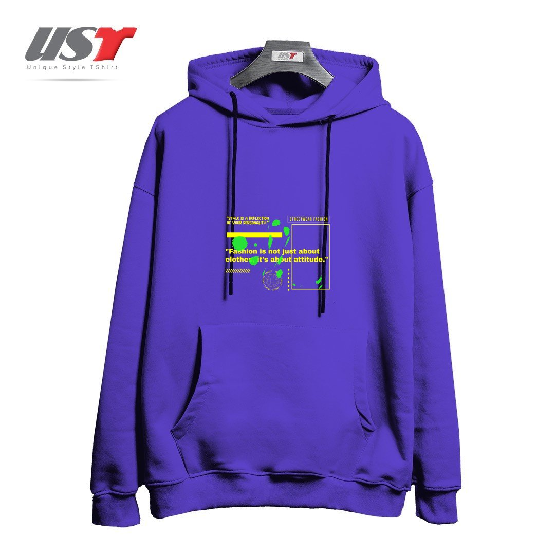 طرح typography 8 هودی اورسایزرنگ بنفش