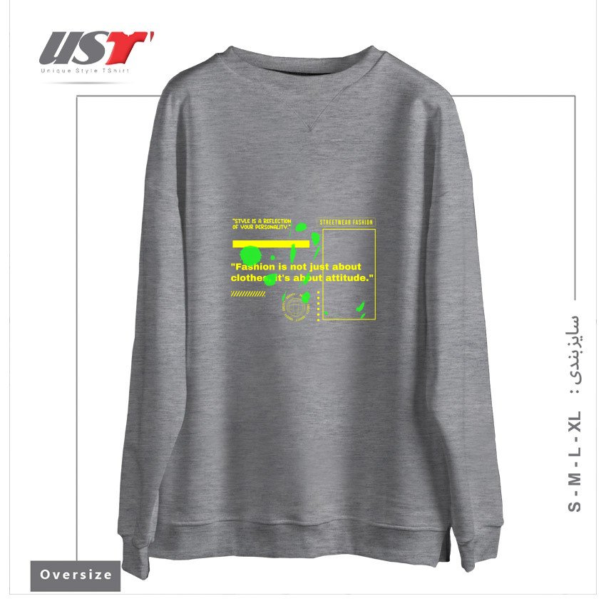 سوییشرت اورسایز طرح typography 8