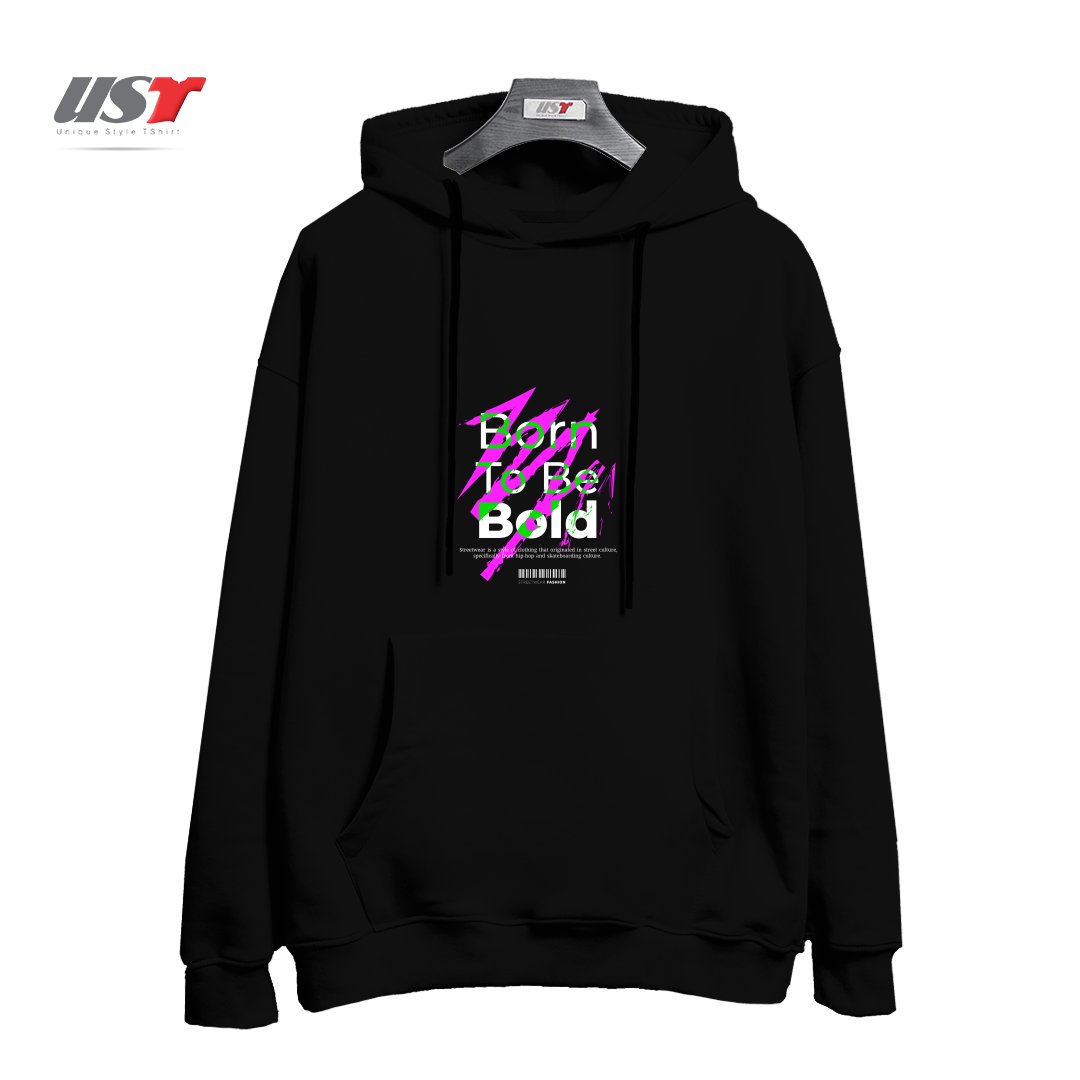 طرح typography 9 هودی اورسایزرنگ مشکی