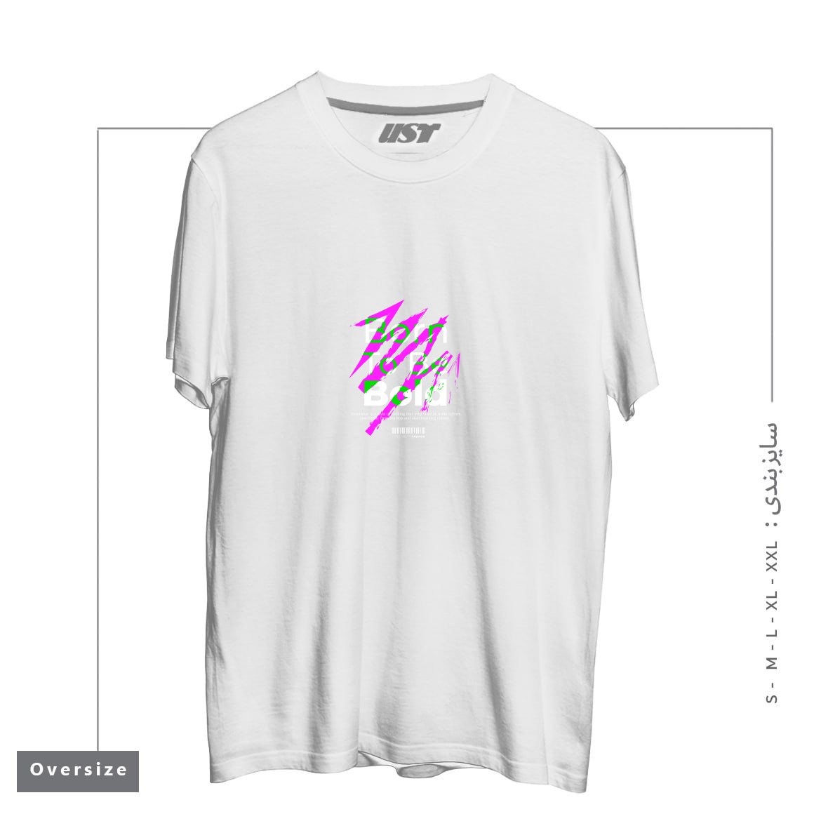 طرح typography 9 تیشرت اورسایزرنگ سفید