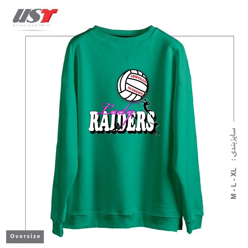 سوییشرت اورسایز طرح LOWVILLE ACADEMY LADY RAIDERS VOLLEYBALL