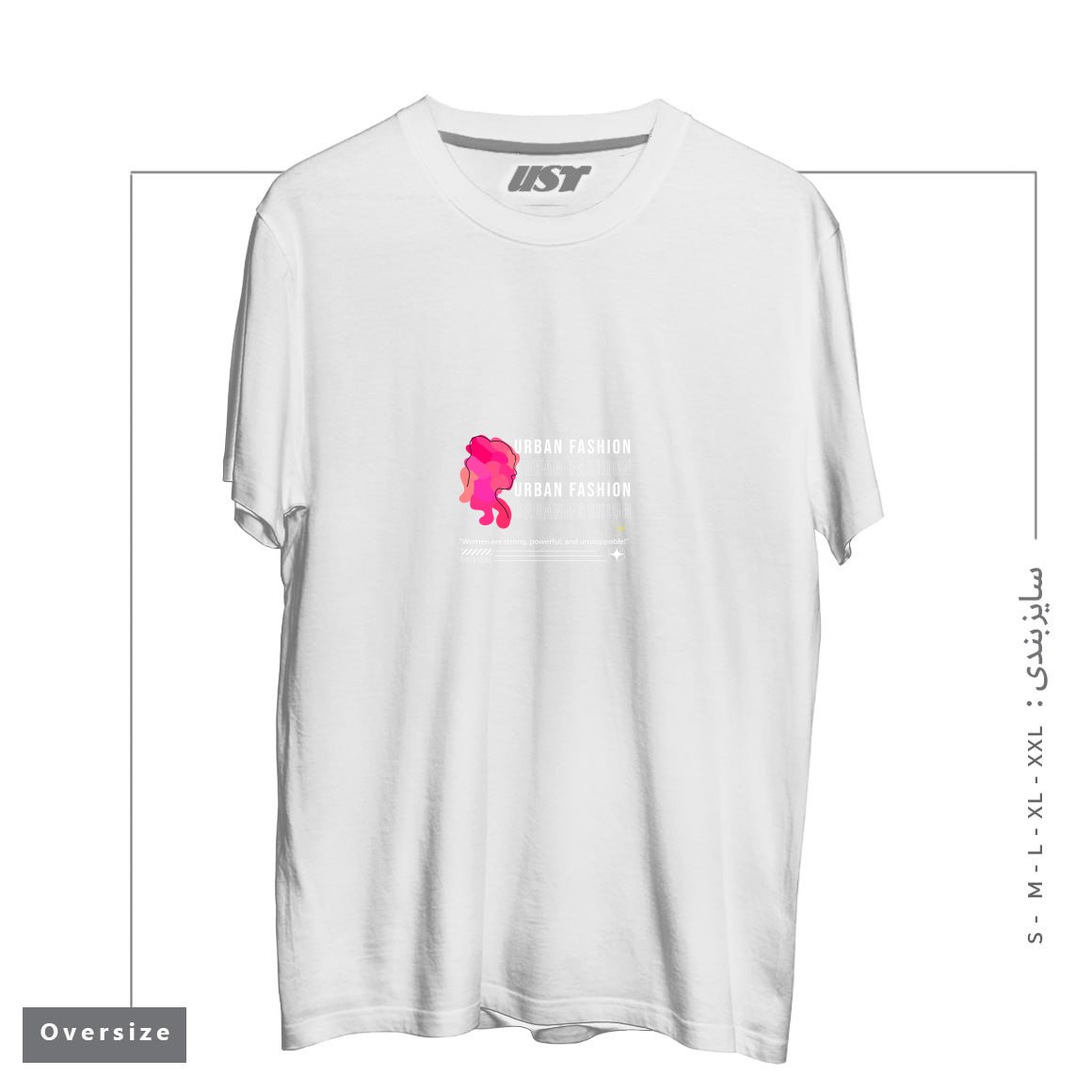 طرح typography 11 تیشرت اورسایزرنگ سفید