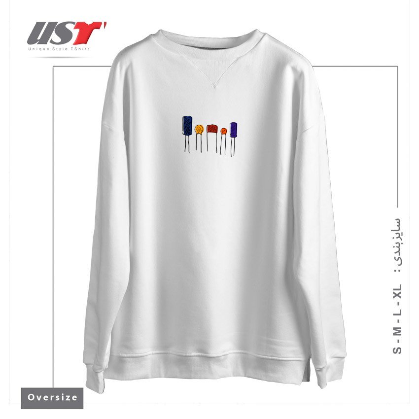 سوییشرت اورسایز طرح CAPACITORS - COLOR